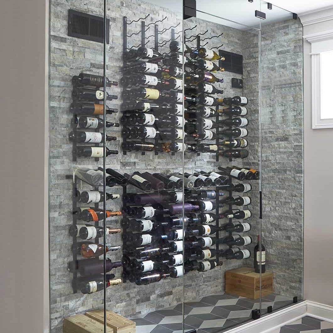 Refrigerated glass wine online wall